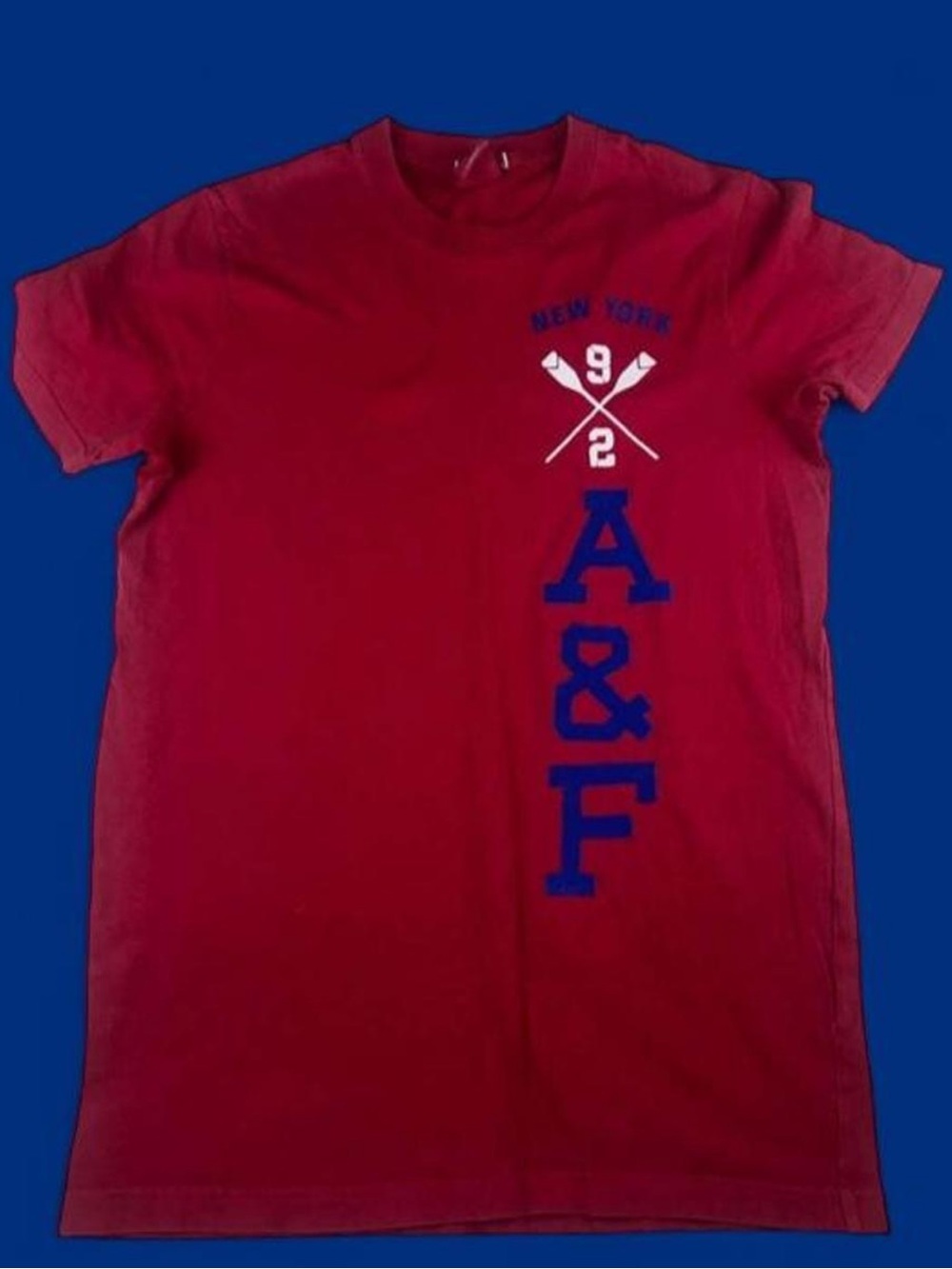 Abercrombie & Fitch Red Kids' Short Sleeve Tee with Navy Graphic
